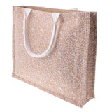 Maxbell White Lace Women Handbag Brown Linen Shopping Bag Rustic Flower Bag Decor