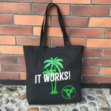 Maxbell Black Large Shopper Shoulder Bag Ladies Handbag Coconut Palm Beach Bag Party Gift Tote Bag 35 cm