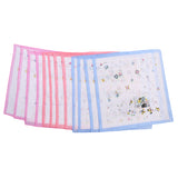 Maxbell 12Pcs/Set Womens Girls Flowers Pattern Wedding Party Charms Cotton Handkerchiefs Hanky Gift #2