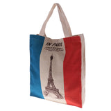 Maxbell Women Shoulder Bag France Eiffel Tower Flag Canvas Handbag Shopping Bags