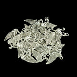 Maxbell 20 Pieces Tibetan Silver Lover Swan Valentines Day Charm Pendant Jewelry DIY