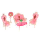 Maxbell Dollhouse Furniture Living Room Table Armchairs Sofa Set for 1/6 Barbie Doll