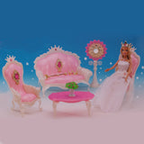Maxbell Dollhouse Furniture Living Room Table Armchairs Sofa Set for 1/6 Barbie Doll