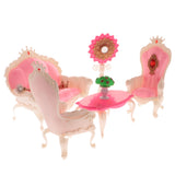Maxbell Dollhouse Furniture Living Room Table Armchairs Sofa Set for 1/6 Barbie Doll