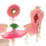 Maxbell Dollhouse Furniture Living Room Table Armchairs Sofa Set for 1/6 Barbie Doll