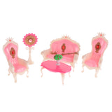 Maxbell Dollhouse Furniture Living Room Table Armchairs Sofa Set for 1/6 Barbie Doll