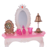 Maxbell Dollhouse Furniture Dressing Table Chairs Cabinet Set for 1/6 Barbie Doll