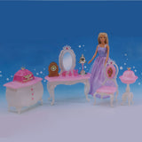 Maxbell Dollhouse Furniture Dressing Table Chairs Cabinet Set for 1/6 Barbie Doll