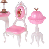Maxbell Dollhouse Furniture Dressing Table Chairs Cabinet Set for 1/6 Barbie Doll