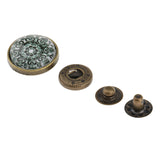 Maxbell 18mm Time Gem Brass Chunks Snap Press Stud Button Vintage Snap Fastener DIY Flower Design