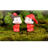 Maxbell 2 Pieces Miniature Resin Bride & Groom Figurine Landscape Pot Bonsai DIY Garden Outdoor Decor