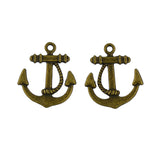 Maxbell Punk Vintage Bronze Ship anchor Charms Pendants Jewelry DIY Making Pack of 30Pcs