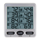 Maxbell LCD Digital Thermometer Indoor / Outdoor Wireless Weather Station 8-Channel Thermo-Hygrometer