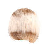 Maxbell Women Ladies Charming Light Blond Short Cut Straight Hair Bob Wig Synthetic Full Wigs with Bangs for Party Costume Cosplay