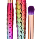 Maxbell 7pcs Rainbow Mermaid Makeup Brushes Set Cosmetic Concealer Blending Highlighter Eyeliner Contour Brush Kit Purple Hair