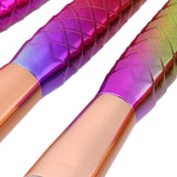 Maxbell 7pcs Rainbow Mermaid Makeup Brushes Set Cosmetic Concealer Blending Highlighter Eyeliner Contour Brush Kit Purple Hair