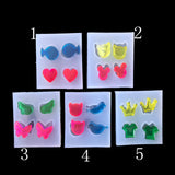 Maxbell 5 Pieces Mini Crown Wings Design Silicone Mould Jewelry Making Mold for DIY Pendants Charms Crafts