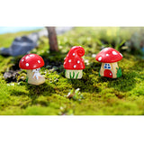 Maxbell 3x Mini Dollhouse Bonsai Craft Garden Resin Landscape DIY Mushroom Decor