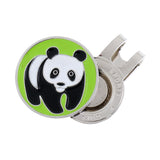 Maxbell Metal Magnetic Golf Ball Markers Accessory with Hat Clip Set Panda Pattern Golfer Gift