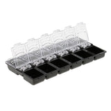 Maxbell 12 Compartments Black Transparent Nail Art Tips Rhinestone Empty Storage Box Case Jewelry Ear Ring Container with Clear Lid