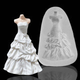 Maxbell Silicone Princess Wedding Dress Fondant Mould Cake Pudding Ice Mold DIY Tool