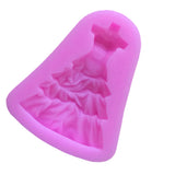 Maxbell Silicone Princess Wedding Dress Fondant Mould Cake Pudding Ice Mold DIY Tool