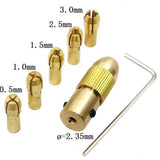 Maxbell Set of 7Pcs 0.5-3mm 2.35mm Electrc Metal Drill Bit Collet Micro Twist Chuck