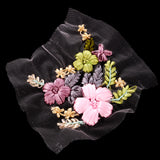 Maxbell Elegant Ribbons Embroidery Flower Sewing Applique Embellishments for DIY Clothes Decoration #6