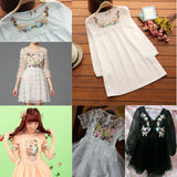 Maxbell Elegant Ribbons Embroidery Flower Sewing Applique Embellishments for DIY Clothes Decoration #6