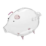 Maxbell Cute Cartoon Piggy Money Bank Kids Favor Glass Storage Box Bottle