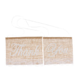 Maxbell Thank & You Signs Hessian Burlap Chair Banner Rustic Wedding Decoration
