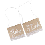 Maxbell Thank & You Signs Hessian Burlap Chair Banner Rustic Wedding Decoration
