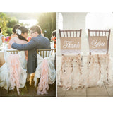 Maxbell Thank & You Signs Hessian Burlap Chair Banner Rustic Wedding Decoration