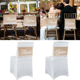 Maxbell Thank & You Signs Hessian Burlap Chair Banner Rustic Wedding Decoration