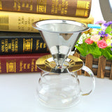 Maxbell Stainless Mesh Coffee Filter Cup Cone Pour Over Drip Dripper Holder #2 115mm