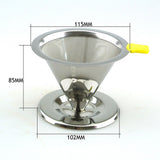 Maxbell Stainless Mesh Coffee Filter Cup Cone Pour Over Drip Dripper Holder #2 115mm