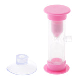 Maxbell 3 Minutes Acrylic Sucker Sandglass Hourglass for Kitchen Sand Clock Timer Pink