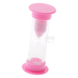 Maxbell 3 Minutes Acrylic Sucker Sandglass Hourglass for Kitchen Sand Clock Timer Pink