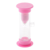 Maxbell 3 Minutes Acrylic Sucker Sandglass Hourglass for Kitchen Sand Clock Timer Pink