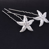 Maxbell 6 Pcs Retro Bridal Rhinestone Hair Pins U-shaped Elegant Lady Hairclip
