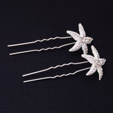 Maxbell 6 Pcs Retro Bridal Rhinestone Hair Pins U-shaped Elegant Lady Hairclip