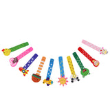 Maxbell 10pcs Lovely Cartoon Wooden Bookmark Paper Clips for Kids Perfect Gift