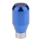 Maxbell Blue Manual 5Speed Aluminum Rubber Shifter Shift Knob Chrome Button