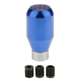 Maxbell Blue Manual 5Speed Aluminum Rubber Shifter Shift Knob Chrome Button