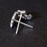 Maxbell 1 Pair New Fashion Silver Alloy Anchor Rudder Earrings Ear Studs Accessory