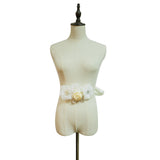 Maxbell Wedding Bridal Dress Belt Diamante Rhinestone Pearl Flower Sash Belt Decoration