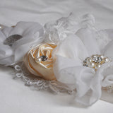 Maxbell Wedding Bridal Dress Belt Diamante Rhinestone Pearl Flower Sash Belt Decoration