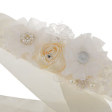Maxbell Wedding Bridal Dress Belt Diamante Rhinestone Pearl Flower Sash Belt Decoration