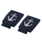 Maxbell 1 Pair Nautical Anchor Soda Beer Bottle Tin Can Cooler Sleeve Holder Wrap