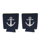 Maxbell 1 Pair Nautical Anchor Soda Beer Bottle Tin Can Cooler Sleeve Holder Wrap